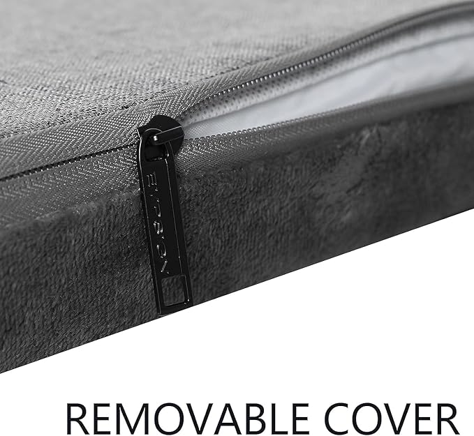 EMPSIGN Stylish Dog Bed Mat Dog Crate Pad Mattress Reversible (Cool & Warm), Water Proof Linings, Removable Machine Washable Cover, Firm Support Pet Crate Bed for Small to XX-Large Dogs, Grey