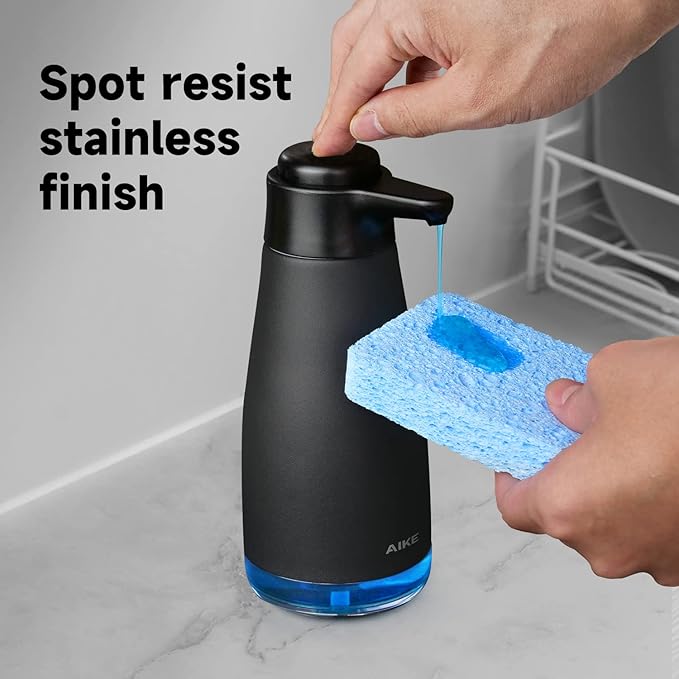 AIKE 15fl.oz Liquid Soap Dispenser for Dish and Hand Soap Matte Black