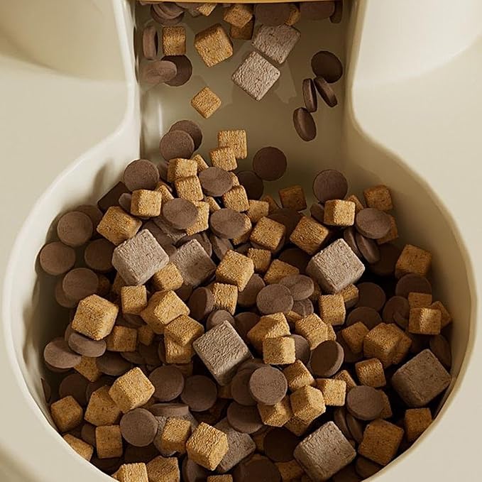 Automatic Dog Feeder and Water,Large Capacity Dog Food Container Water Dispenser - Automatic Pet Feeder Double Bowls, Dry and Wet Separation Feeding Station for Dogs Cats