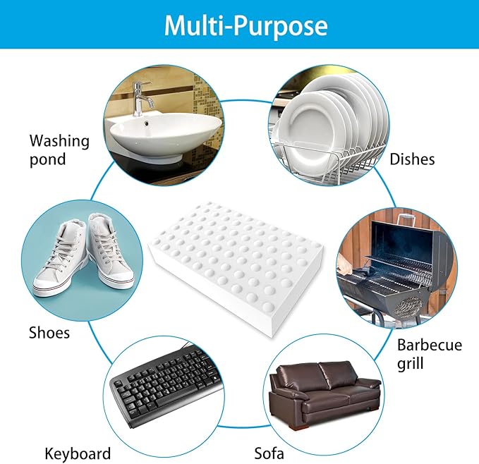 Magic Cleaning Erasers, Kitchen Sponge 10 Pack 2X Density Melamine Sponge Foam Pads, Multi-Functional Car Cleaning Supplies Cleaner for Kitchen, Bathroom, Shower, Window, Wall Cleaner