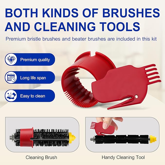 Funmit Parts Replacement for Roomba 500 600 Series 595 585 564 690 692 694 Vacuum Cleaner Accessories- Includes 6 Filter, 6 Side Brush and 3 Bristle Brush
