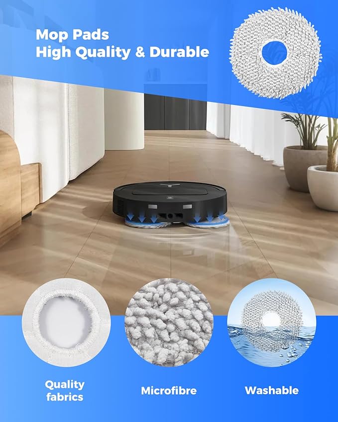 21 Pack Replacement Parts for ECOVACS DEEBOT T50 Omni/T50 PRO Omni Robot Vacuum Accessory Set, 1 Main Brush, 4 Side Brushes, 6 Mop Pads, 4 HEPA Filters, 5 Dust Bags, 1 Cleaning Brush
