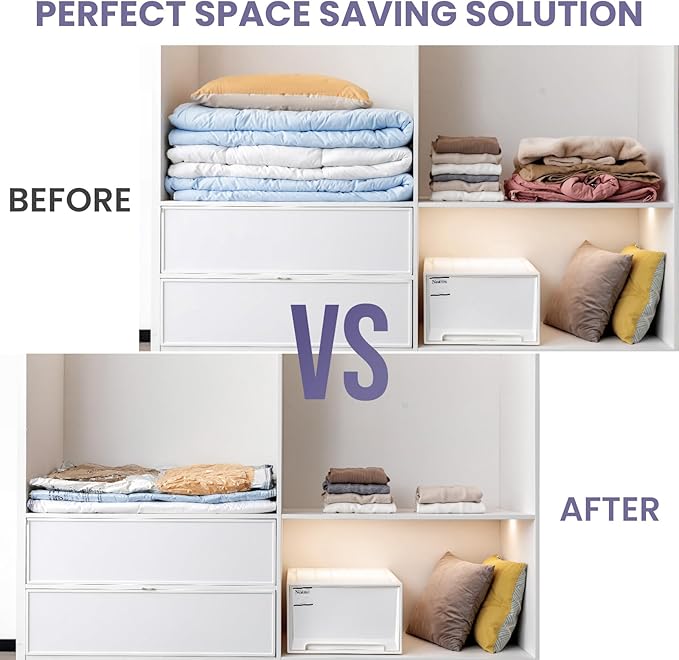 TAILI 6 Pack Vacuum Storage Bags for Comforter and Blankets, XXL Jumbo Vacuum Seal Bags for Bedding (47x39 Inch), Huge Space for Toy, Bedding, Pillows, Save More Closet Space