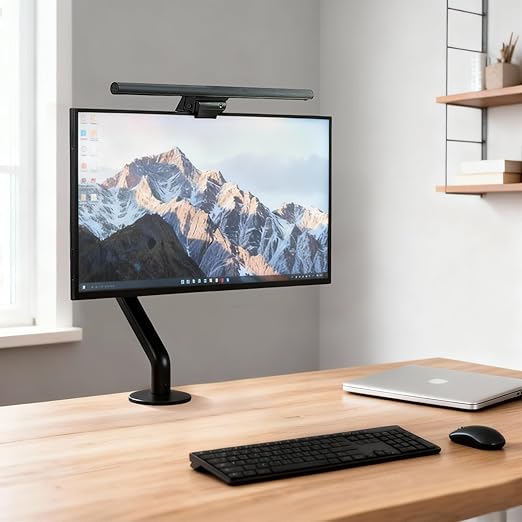 Lyngins Monitor Desk for 15 to 27 Inch Screens Computer Monitor Stand for Desk, VESA Mounting Holes 75 and 100mm, Stand Up to 26.4lbs Monitor Wall Mount, (Black, Single+Dual)