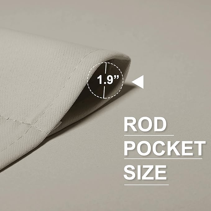 RYB HOME Blackout Short Cafe Curtains, Privacy Light Block Small Window Curtains for Bedroom Kitchen Basement Dining Classroom, W 42 x L 30 inches, Natural, 2 Panels