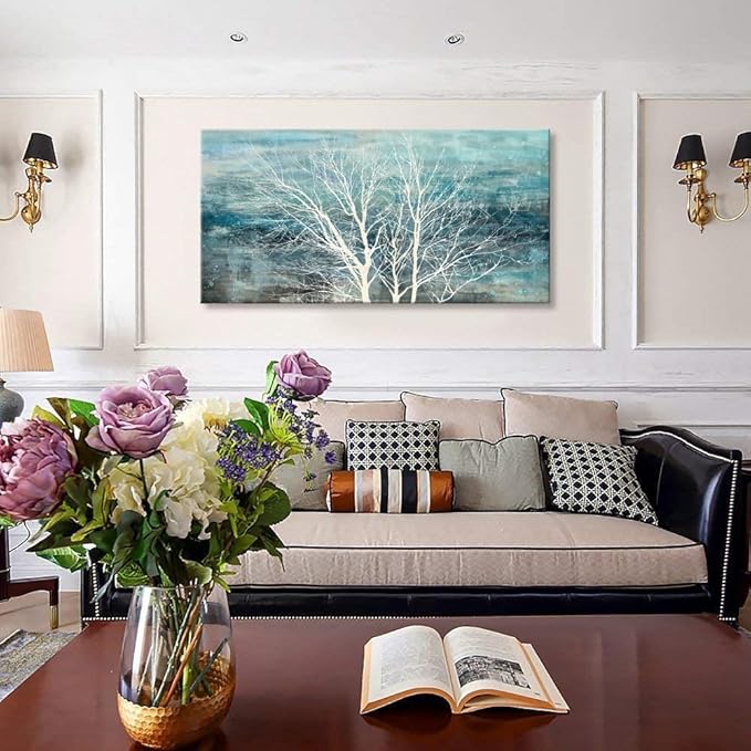 Sxurmtiie abstract landscape bedroom wall art three of life artwork piceure 24inch x48inch modern paintings living room decortaion