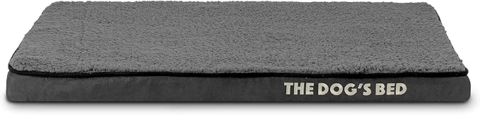 The Dog’s Bed Orthopedic Memory Foam Dog Bed, Small Grey Plush, Pain Relief for Arthritis, Hip & Elbow Dysplasia, Post Surgery, Lameness, Supportive, Calming, Waterproof Washable Cover