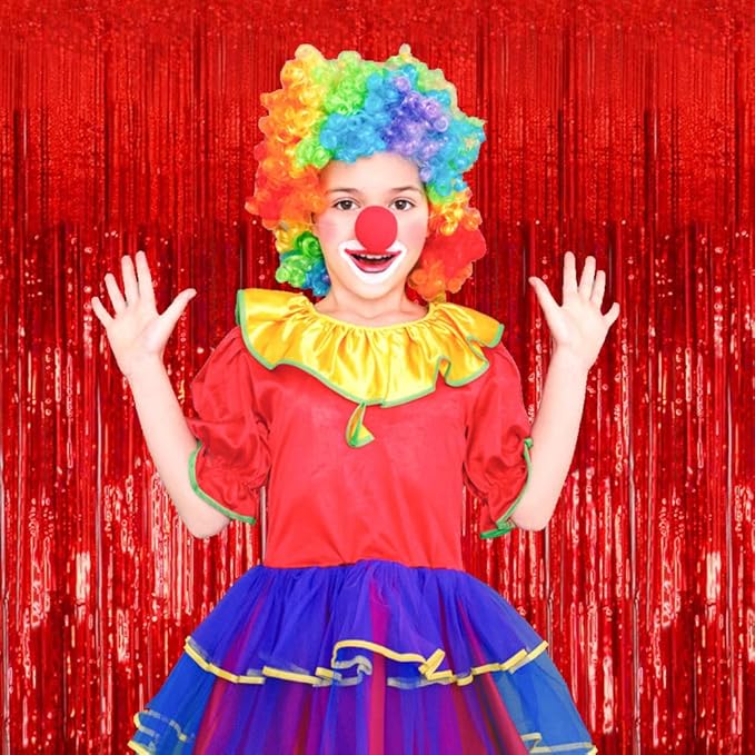 3 Pack Red Party Backdrop Tinsel Streamers Christmas Decorations Foil Fringe Backdrop Curtains Carnival Casino Theme Birthday New Year Holiday Celebration Bachelorette Party Decorations Supplies