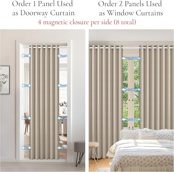 100% Blackout Faux Linen Pinch Pleated Look Curtains Blackout, Accordion Style Drapes 96 Inch Long for Bedroom & Living Room, 1 Panel, W52 x L96, Tan