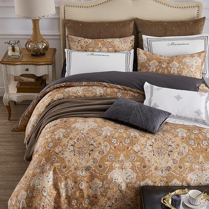 Cupocupa Duvet Cover Set;Duvet Cover Full Bedding Set Fluffy Boho Duvet Cover Set Paisley Floral Bedding Collection Duvet Cover with Pillowcases