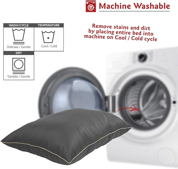 Majestic Pet Rectangle Medium Dog Bed Washable – Non Slip Comfy Pet Bed – Dog Crate Bed Super Value Pillow Dog Bed – Dog Kennel Bed for Sleeping - Dog Bed Medium Breed 35 x 28 Inch – Solid Gray