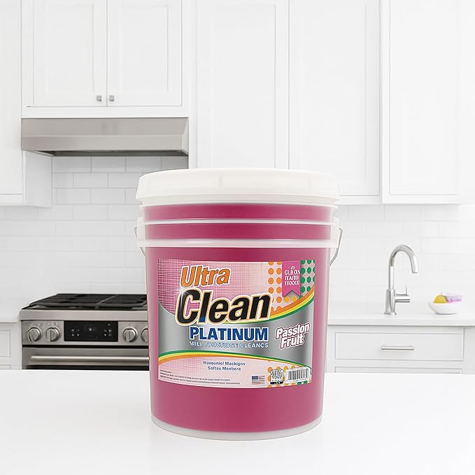 Ultra Clean Platinum Multipurpose Cleaner, Non-Abrasive and Bleach-Free, for Kitchen Counters, Bathroom Floors and Garage Spaces, Passion Fruit, 5 Gal