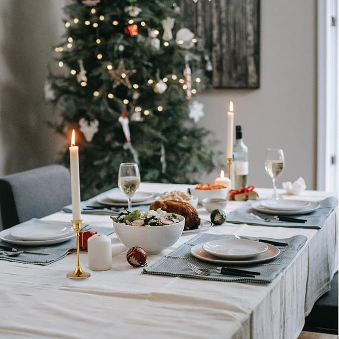 Vintage Gold Brass Taper Candle Holders for Candlesticks, Fireplace & Party - Set of 3