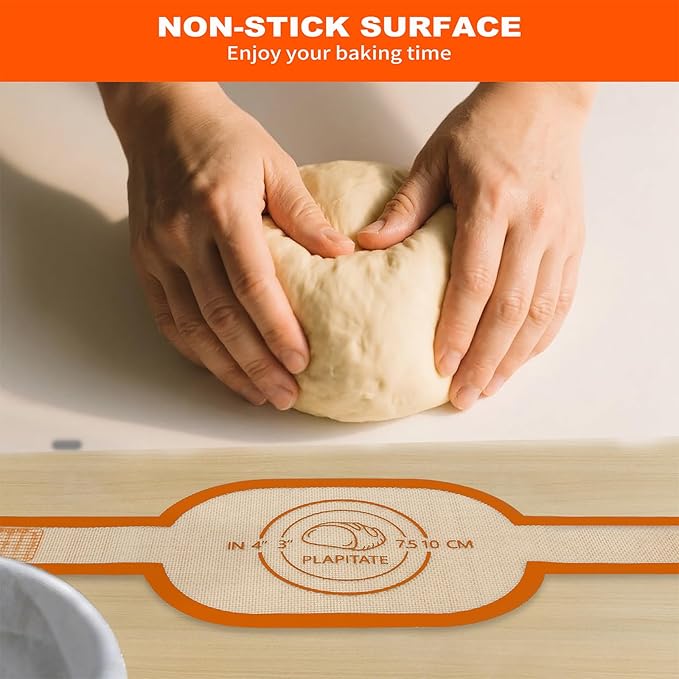 Silicone Bread Sling Dutch Oven Liner, Non-Stick & Easy Clean Reusable Oval Silicone Bread Sling Baking Mat, Easy to Transfer Sourdough Bread - 2 Orange Set