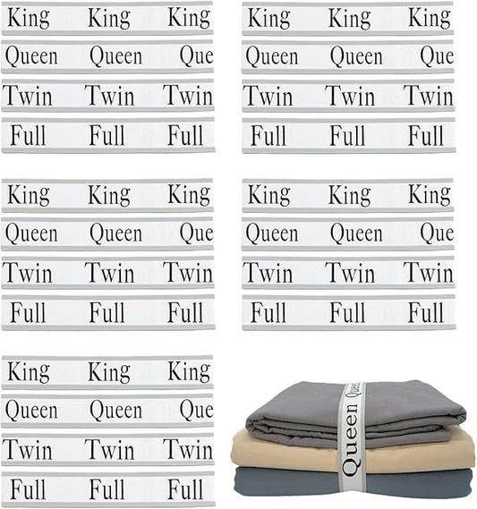 20 Pieces Bed Sheet Organizer Bands, Sheet Organizers and Storage Label Bands, Sheet Label for Bedding, Sheets Organizer for Closet,Sheet Keepers Linen Labels Bedding Bands (Grey, Mix 20Pcs)