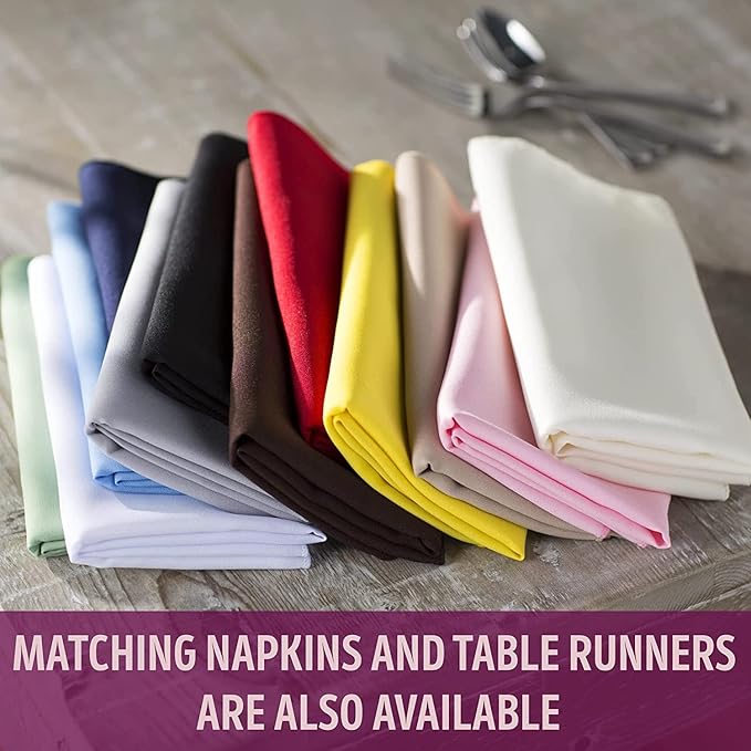 LA Linen Polyester Poplin Washable Rectangular Tablecloth, Stain and Wrinkle Resistant Table Cover 60x108, Fabric Table Cloth for Dinning, Kitchen, Party, Holiday 60 by 108-Inch, Pink Light