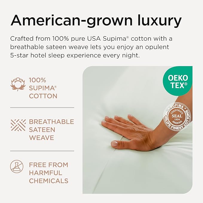 Threadmill Full Size Sheets | 800 Thread Count Bed Sheets with 16” Deep Pocket for Full Size Mattress | Sateen Weave, Better Than Egyptian Cotton, 4-Piece Bedding Set with Cooling Effect | Seaglass