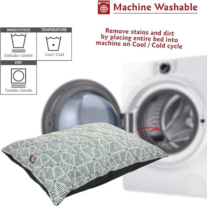 Majestic Pet Rectangle Medium Dog Bed Washable – Non Slip Comfy Pet Bed – Dog Crate Bed Super Value Pillow Dog Bed – Dog Kennel Bed for Sleeping - Dog Bed Medium Breed 35 x 28 Inch – Charlie Emerald