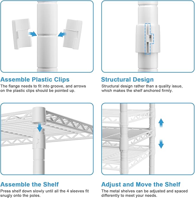 Ulif H4 Portable Closets, 4-Tier Metal Clothes Garment Rack for Bedroom and Cloakroom, Clothing Closet Storage and Organizer Wardrobe, 35.4" W x 14" D x 76.4" H, White