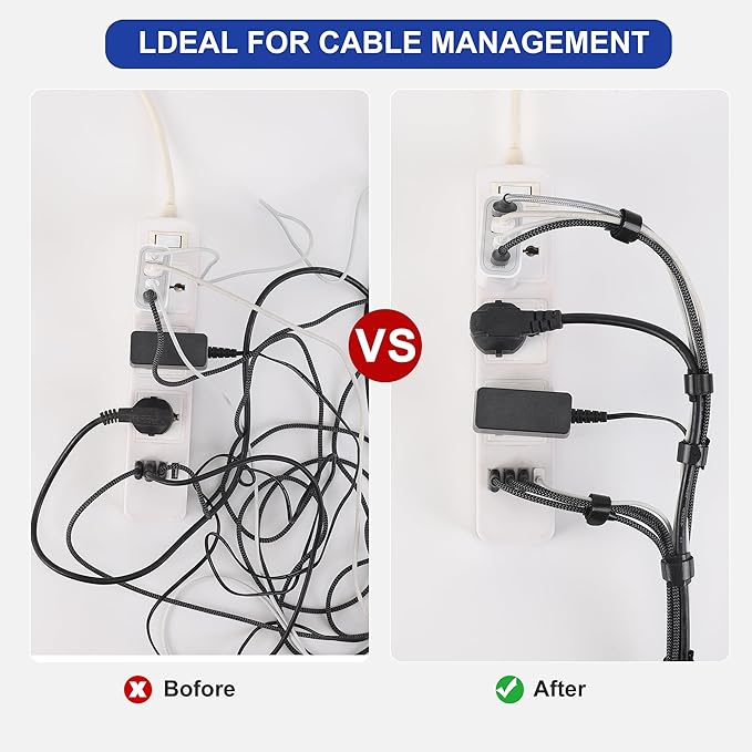 Reusable Cable Ties, 210 PCS 6 Inches Adjustable Cord Straps Wire Organizer Cord Wrap and Hook Loop Cable Management