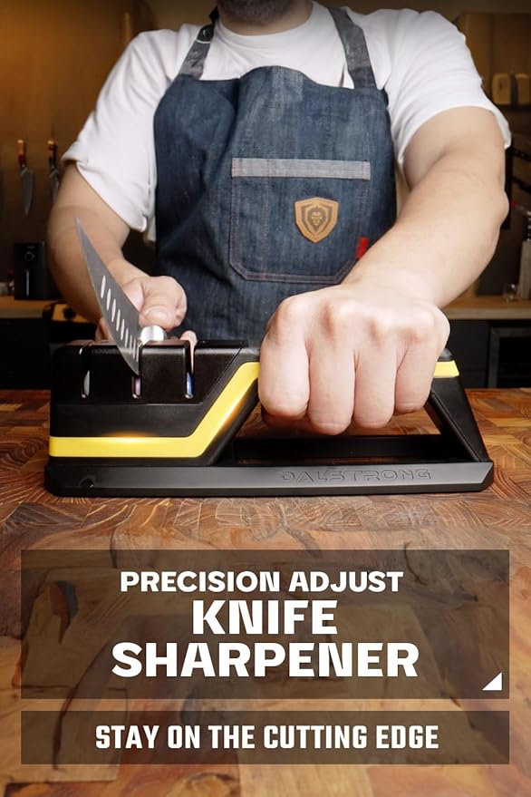 DALSTRONG Hornet Kitchen Knife Sharpener - All Purpose Sharpener Refillable Water Reservoir - Aluminum Alloy & Premium ABS - #180 Coarse, #400 Medium, #600 Fine Ceramic Wheels Sharpening Whetstones