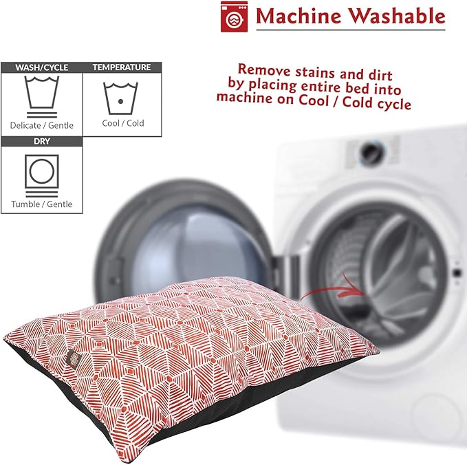 Majestic Pet Rectangle Medium Dog Bed Washable – Non Slip Comfy Pet Bed – Dog Crate Bed Super Value Pillow Dog Bed – Dog Kennel Bed for Sleeping - Dog Bed Medium Breed 35 x 28 Inch – Charlie Salmon