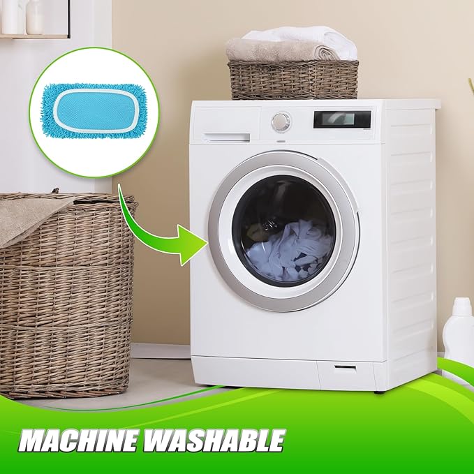 Set of 4 Reusable Microfiber Mop Pads Compatible with Swiffer Sweeper, Dry Sweeping Cloths, Washable Wet Mopping Cloth Refills for Floor Cleaning (Mop is Not Included) (Multicolor 1, 4 Pack)