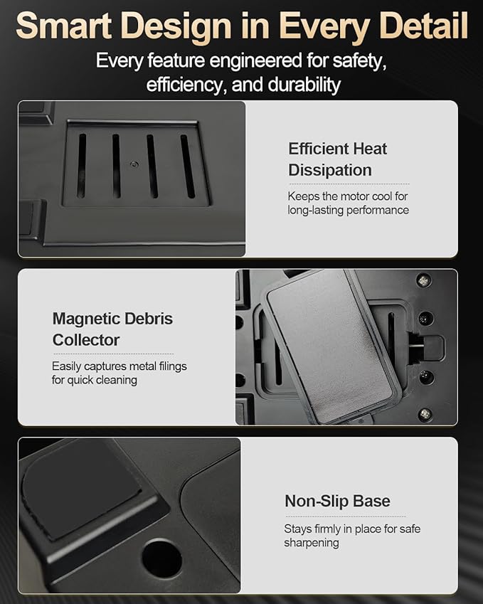 Electric Knife Sharpener for Kitchen – Professional 2-Stage 100% Diamond System with 20° Precision Angle, Fast Sharpening to Restore & Polish Chef Knives (2-Stage Silver)