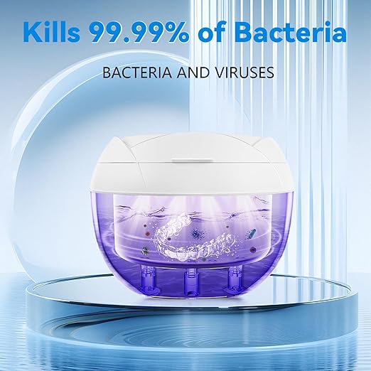 Ultrasonic Retainer Cleaner Machine 45khz Cleaning Pod for Denture Cleaner 200ml Mouth Guard, Aligner, Night Guard, Jewelry, 4 Cleaning Modes Digital Timer, Gifts for Women, Christmas Gifts