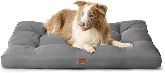 Bedsure Extra Large Dog Bed - Washable Giant Pet Bed Mattress with Oxford Fabric, Water Resistant Flat Pet Pillow Bed for XL Dog Crate, 44x35x4, Grey