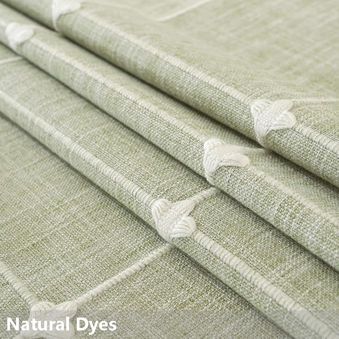 TruDelve Green Cloth Tablecloths for 6 Foot Rectangle Tables Rustic Cotton Fabric Tablecloth for Kitchen Dining Table Cover(Green,86"x52",Rectangular)