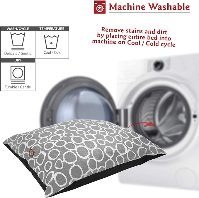 Majestic Pet Rectangle Medium Dog Bed Washable – Non Slip Comfy Pet Bed – Dog Crate Bed Super Value Pillow Dog Bed – Dog Kennel Bed for Sleeping - Dog Bed Medium Breed 35 x 28 Inch – Fusion Gray