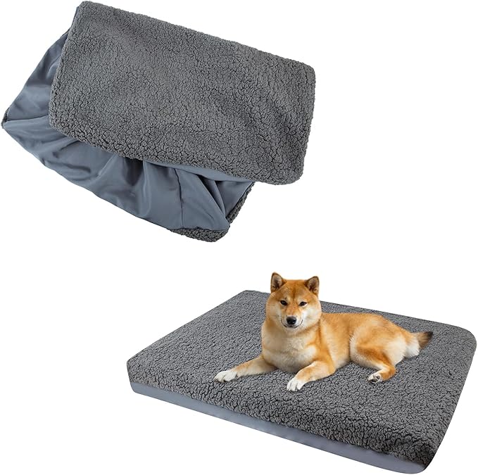 Dog Bed Cover Replacement Washable,Crate Pad Cover with Zipper,Oxford Dog Bed Sheets,Pet Bed Cover Hair Easy to Remove (Gray #2, 20 * 30 * 6 inch)