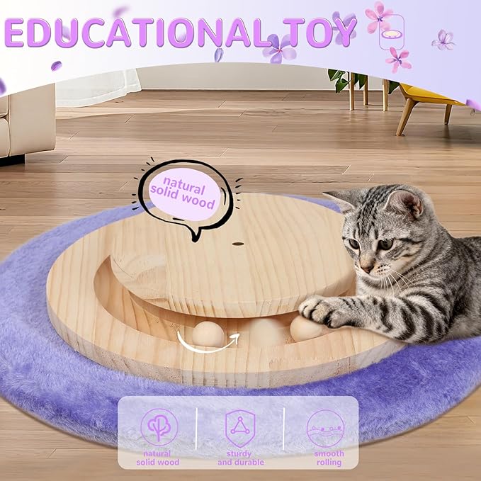 Cat Scratching Post for Indoor Large Adults,45'' Tall Vertical Cat Scratcher with 3.5Inch Diameter Sisal Post for Protect Furniture,Cute Tree with Interactive Ball Toys Self Groomer Brush for All Cats