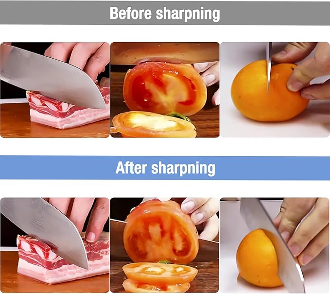 HOSHANHO Knife Sharpening Stone Set, Dual Grit Whetstone 1000/6000 Knife Sharpener, Wet Stone for Sharping Knives with Non-slip Rubber Base Angle Guide