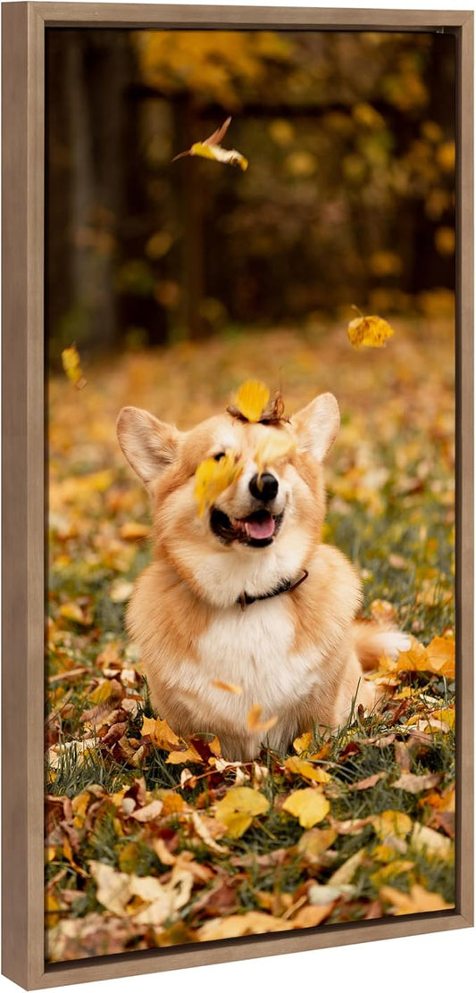 Kate and Laurel Custom Printed Framed Canvas Wall Art, 14x26.5 Gold, Sylvie Personal Canvas Print with Your Photos for Bedroom or Living Room Gallery Wall Decor | Printed and Hand Framed in the USA