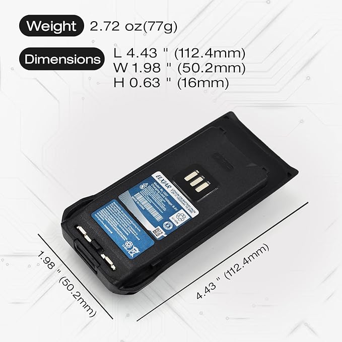 (2-Pack) 7.2V 1500mAh BL1507 Li-ion Battery Replacement for Hytera BP515LF BP515 BP565 AP585 Two-Way Radios