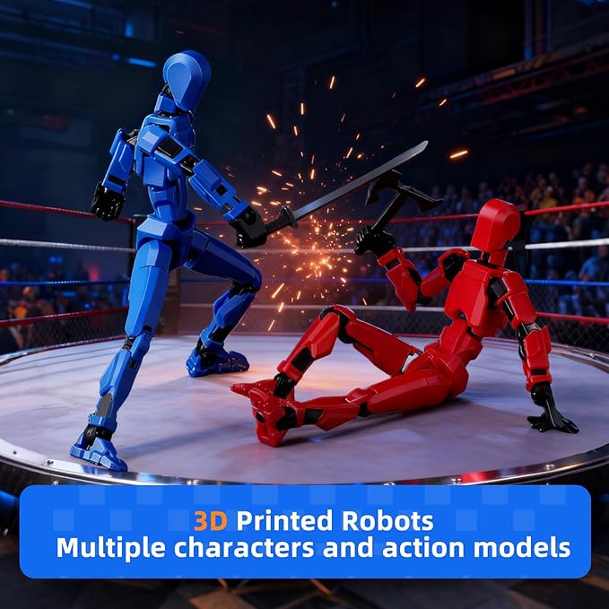 (Assembly Completed) 4 Packs Dummy13 Action Figure Set, 3D Printed ActionFigure Toy Gifts for Kids, Dummy 13,Robot 13 Action Figure Full Body Mechanical Doll Christmas Birthday Gift for Boys Girls