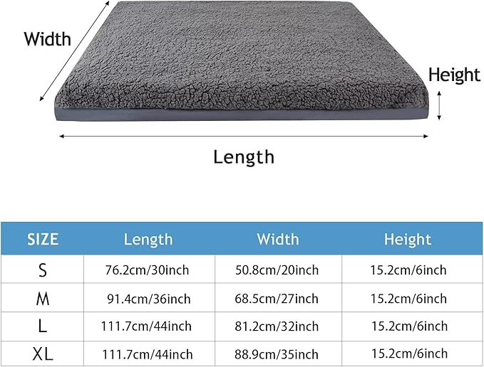 Dog Bed Cover Replacement Washable,Crate Pad Cover with Zipper,Oxford Dog Bed Sheets,Pet Bed Cover Hair Easy to Remove (Gray #2, 32 * 44 * 6inch)