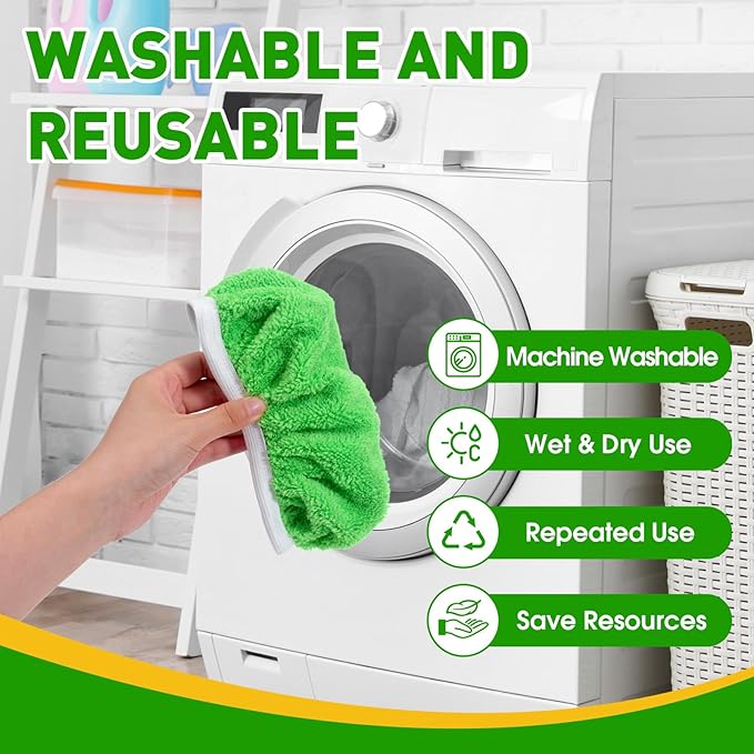 8Pcs Reusable Microfiber Mop Pads Compatible with Swiffer Sweeper,Replacement Dry Sweeping Cloths & Wet Mopping Pads Refills,Washable Mop Pads for Multi-Surface Floor Cleaning