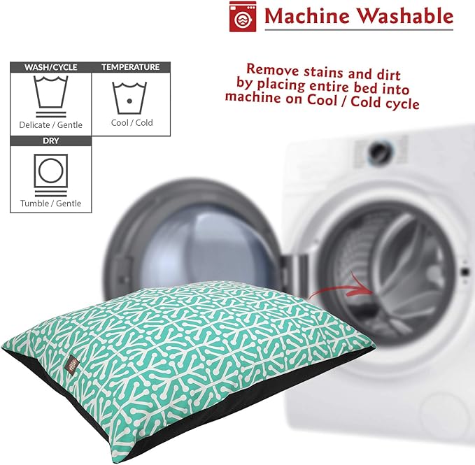 Majestic Pet Washable Rectangle Dog Crate & Kennel Bed - Non Slip, Comfortable - Super Value Pillow Dog Bed - Large Breed (46 x 35 Inch) - Aruba Pacific