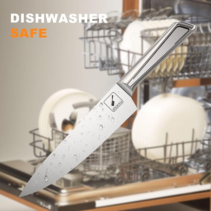 Knife Sets for Kitchen with Block imarku G14 Japanese Knife Set Stainless Steel Kitchen 14pcs, Built-in Sharpener, Sharp Knives with Non-slip Ergonomic Handle - Dishwasher Safe, Home Essential Gifts