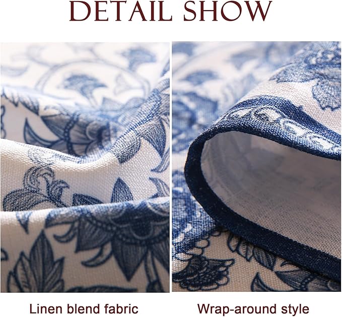 patdrea Designer Vintage Blue Long Rectangle Tablecloth,Linen Anti-Wrinkle Paisley Pattern Farmhouse Table Cloth,Decor Table Cover for Kitchen Dining,Christmas,Thanksgiving,63"x94"-Lantang a