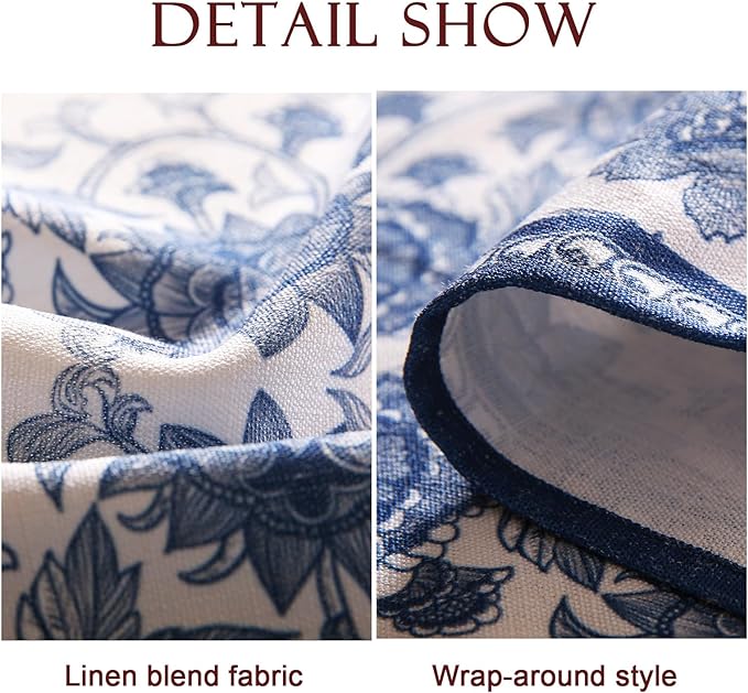 patdrea Designer Vintage Blue Rectangle Tablecloth,Linen Anti-Wrinkle Paisley Pattern Farmhouse Table Cloth,Decor Table Cover Cloth for Kitchen Dining,Christmas,Thanksgiving,63"x87"-Lantang a