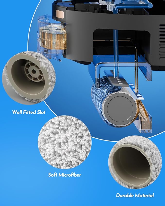 21 PCS Replacement Accessories Kit for Ecovacs Deebot X9 Pro Omni Robot Vacuum Cleaner, 1 Main Brush,6 Side Brushes,4 HEPA Filters, 6 Dust Bags, 3 Roller Mops, 1 Cleaning Brush