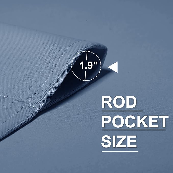 RYB HOME Blackout Curtains for Kitchen, Over Sink Privacy Curtains Window Decor, Thermal Insulating Drapes for Bathroom Cafe Bedroom Small Window, W 42 x L 24 inch, Stone Blue, 2 Panels