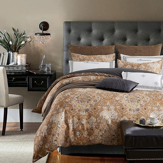 Cupocupa Duvet Cover Queen Size Set Boho Floral Pattern Duvet Cover Queen for Queen Size Bed Vintage Soft Bedding Leaf Print Paisley