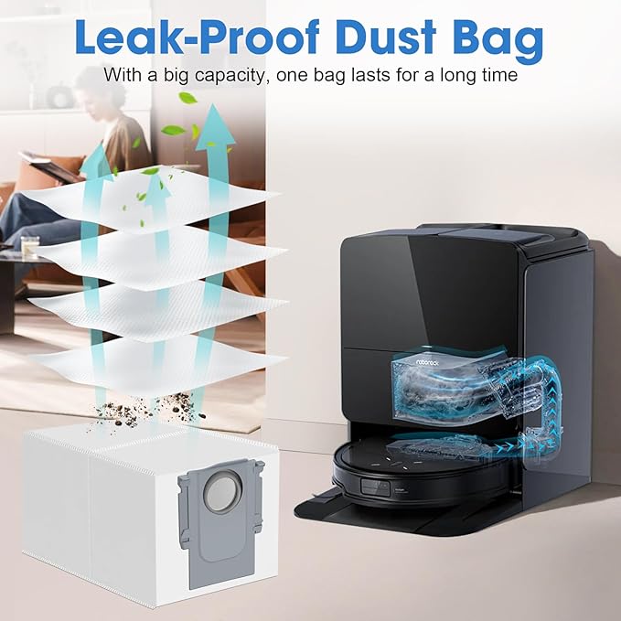 27PCS Replacement Accessories Kit for Roborock Saros 10R / Qrevo CurvX Vacuum Cleaner Includes 2 Main Brush, 4 HEPA Filters, 6 Mop Pads, 6 Dust Bags, 6 Side Brushes, 3 Cleaning Tools