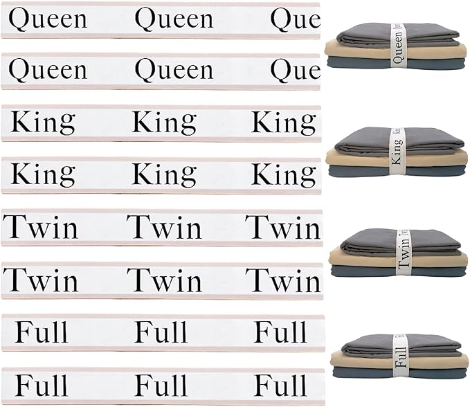 8 Pieces Bed Sheet Organizer Bands, Sheet Organizers and Storage Label Bands, Sheet Label for Bedding, Sheets Organizer for Closet,Sheet Keepers Linen Labels Bedding Bands (Pink, Mix 8Pcs)