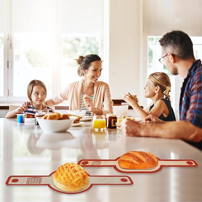 Silicone Bread Sling for Dutch Oven Liner, 2 Pack Non-Stick, Easy Clean Reusable Silicone Baking Mat with Long Handles, Easy to Transfer Sourdough Bread, Red